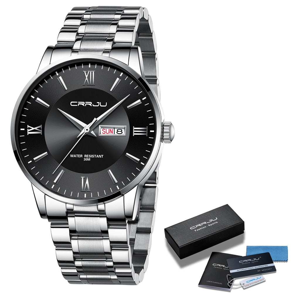 watches : Heren sporthorloge zwart - Waterdicht siliconen chronograaf met datum en stopwatch in Zilver zwart van Pantino