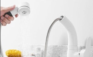 home & garden : Uittrekbare Lift voor de Badkamer Messing Mengkraan Kraan Heren Chroom - Zwart in van Pantino