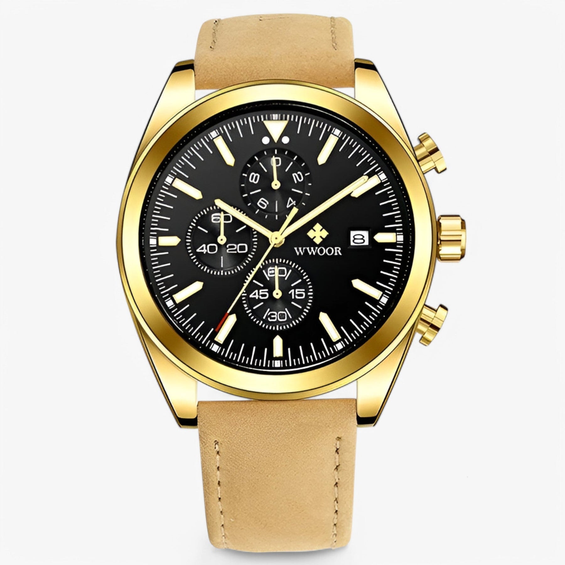 watches : Horloge Zwart Zilver - Luxe Chronograafhorloge van Roestvrij Staal in van Pantino
