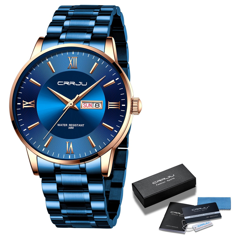 watches : Heren sporthorloge zwart - Waterdicht siliconen chronograaf met datum en stopwatch in Blauw van Pantino