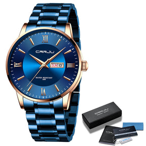 watches : Heren sporthorloge zwart - Waterdicht siliconen chronograaf met datum en stopwatch in Blauw van Pantino