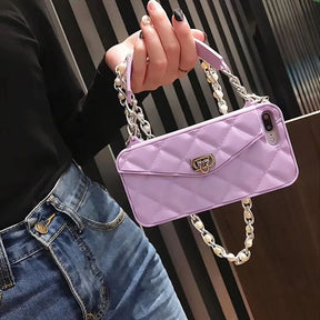 Phone Case : Tas Telefoonhouder iPhone Roze - Compact Dagelijks Gebruik - Siliconen in Lila van Pantino