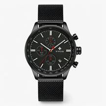 watches : Horloge Zwart Goud - Luxe Sporthorloge in zwart zwart van Pantino