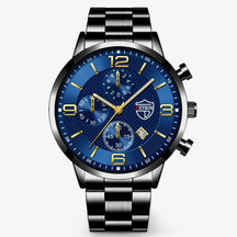 watches : Horloge Heren Zwart Blauw - Luxe & Precisie - Stalen Herenhorloge met Luminieuze Functies in Zwart Blauw van Pantino