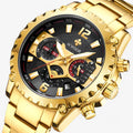 Orologio Nero Nero - Orologio Cronografo di Lusso in Acciaio Inossidabile