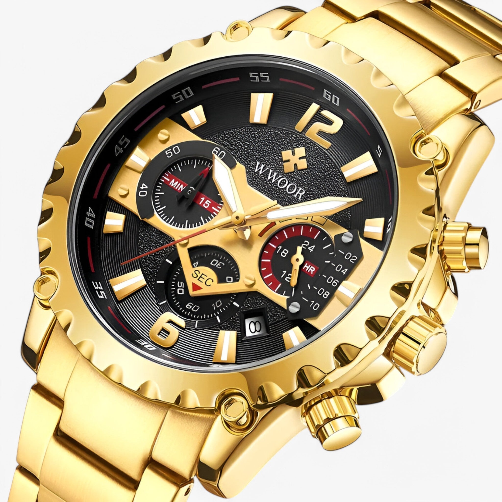 watches : Horloge Zwart Zwart - Luxe Chronograafhorloge van Roestvrij Staal in van Pantino