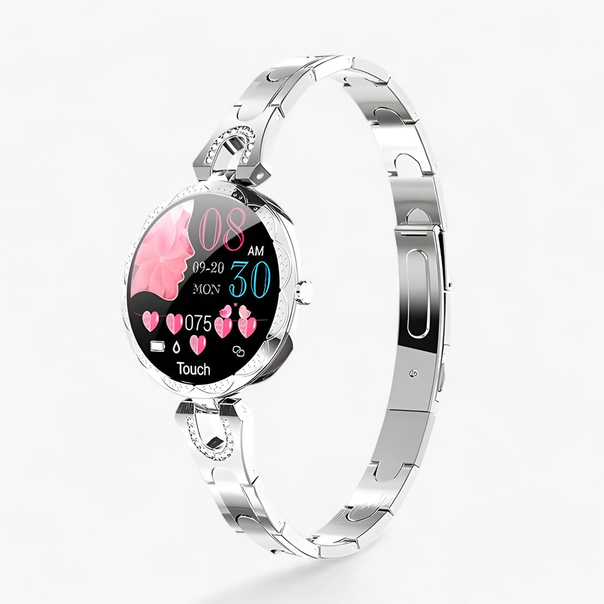 watches : Smartwatch Dames Zilver Waterdicht - Elegant Horloge met Hartslagmeter & Activiteiten Tracker in Zilver van Pantino
