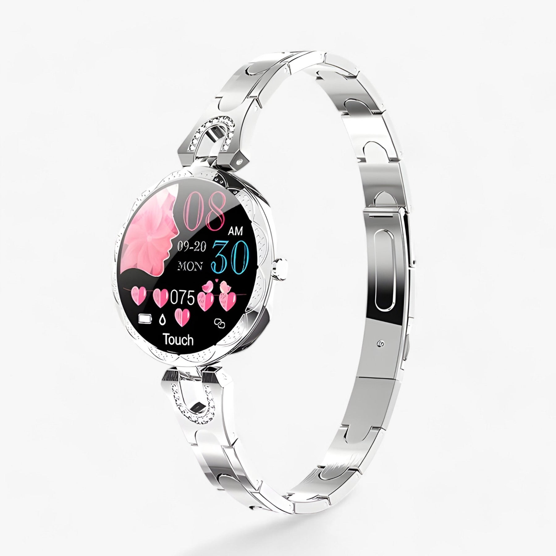 watches : Smartwatch Dames Zilver Waterdicht - Elegant Horloge met Hartslagmeter & Activiteiten Tracker in Zilver van Pantino