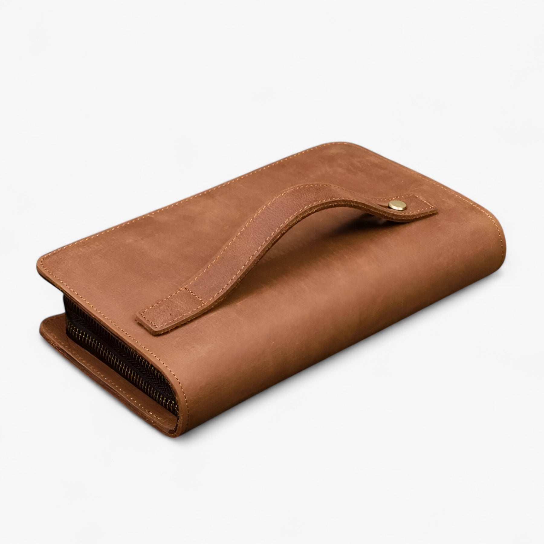 bags : Clutch Heren Bruin - Stijlvolle Lange Leer in van Pantino