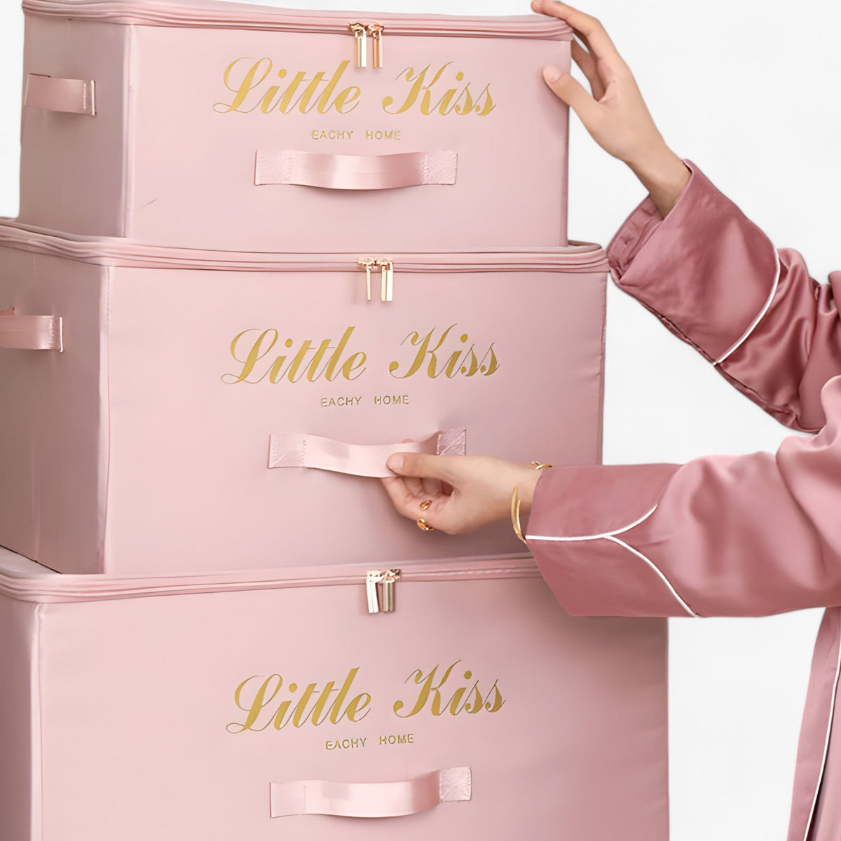 home & garden : Organizer met Grote Capaciteit - Stoffen Mand voor Kleding en Dekens - Roze in van Pantino
