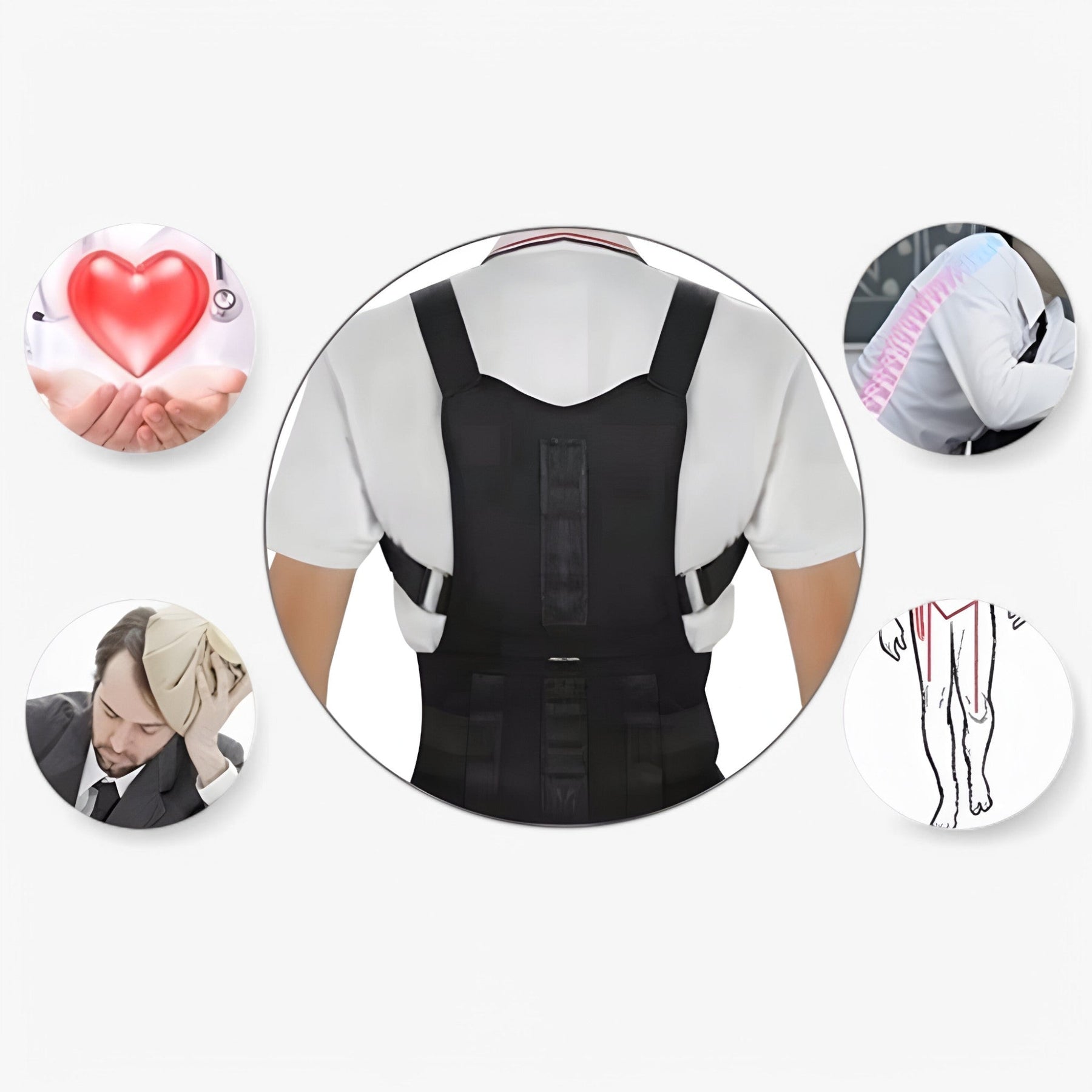 BeltGuard - supporto per una migliore postura - € : BeltGuard unisex verstelbare en ademende houdingscorrector voor mannen en vrouwen met rechte rug in van Pantino
