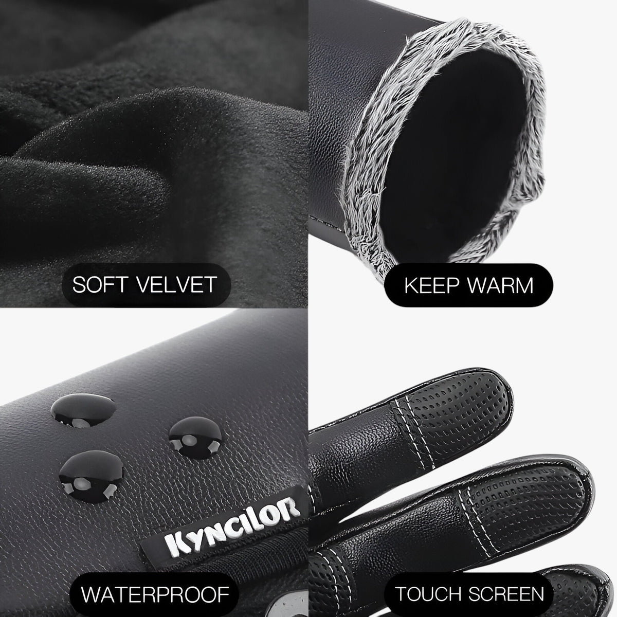 Gloves : Handschoenen Heren Zwart - Warme en Winddichte Touchscreenhandschoenen in van Pantino