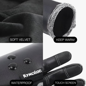Gloves : Handschoenen Heren Zwart - Warme en Winddichte Touchscreenhandschoenen in van Pantino