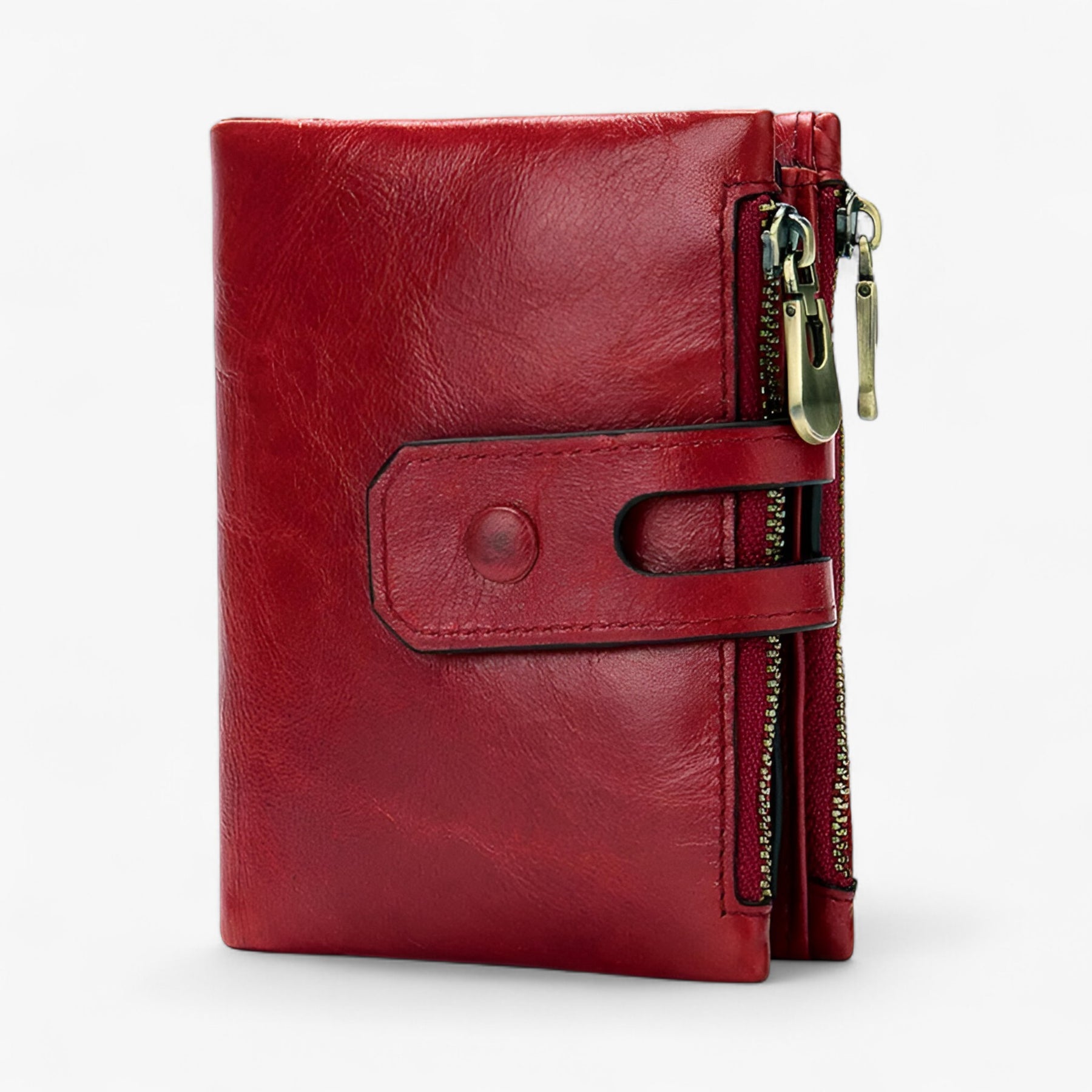 bags : Portemonnee Dames Zwart - Kleine Leren - Stijlvol en Duurzaam in Rood van Pantino