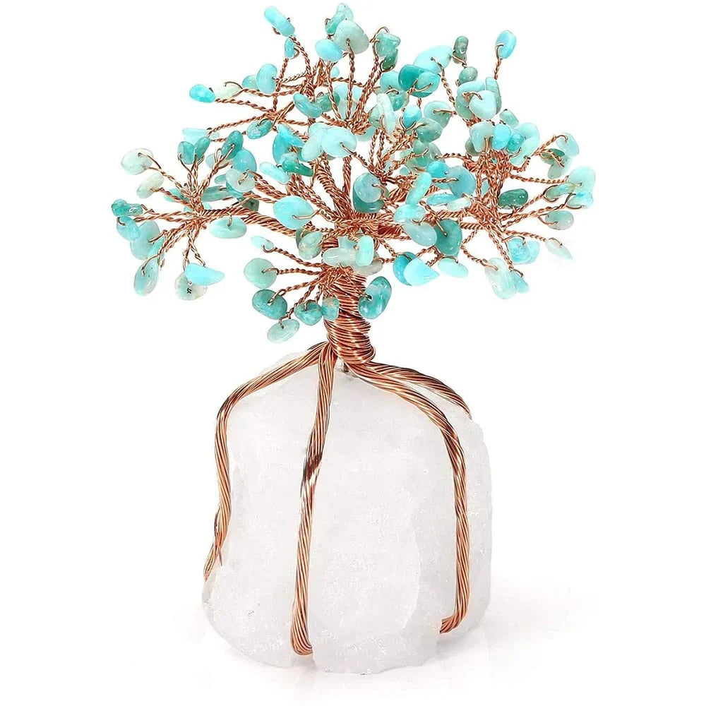 home & garden : Feng Shui Bonsai Ornamenten Heren Amethist - Rozenkwarts in Turkoois van Pantino