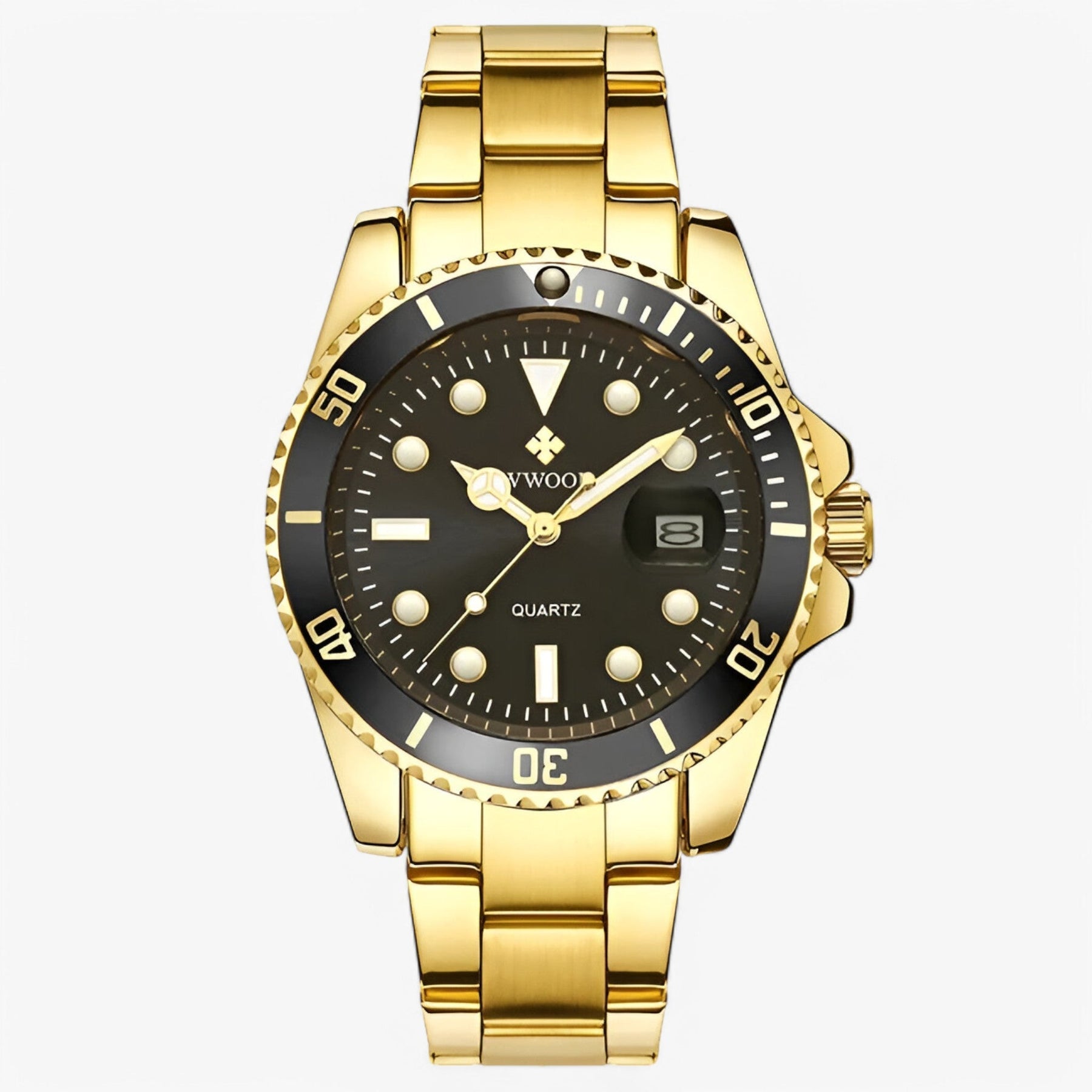 watches : Horloge Groen Zilver - Luxe Sporthorloge van Roestvrij Staal in Zwart goud van Pantino