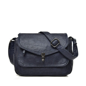 bags : Crossbody Tas Dames Retro Zwart - The Carolina Bag Polyester in Retro Blauw van Pantino