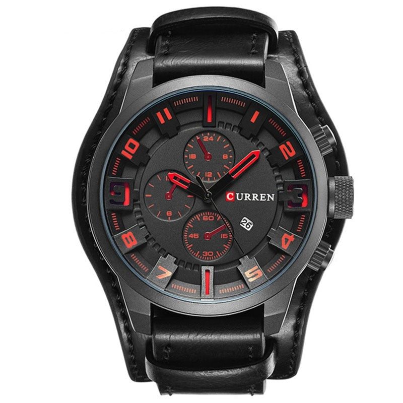 watches : Navigator Luxe Heren Horloge – Bruin Leren Band | Klassiek Zakelijk Polshorloge in Espresso Zwart van Pantino