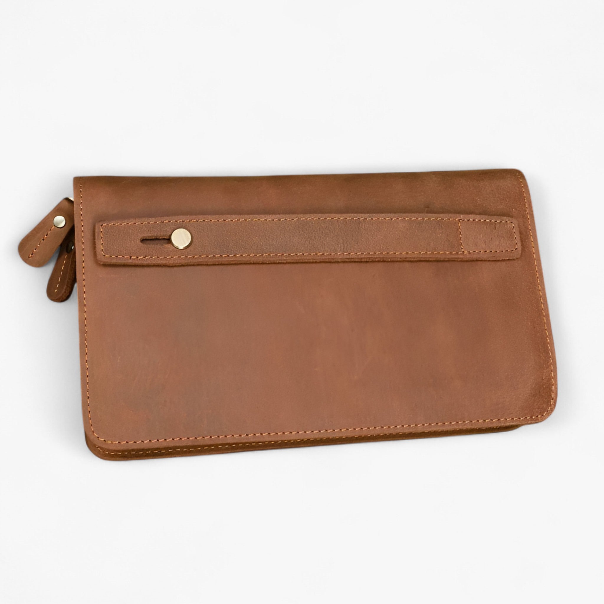 bags : Clutch Heren Bruin - Stijlvolle Lange Leer in van Pantino