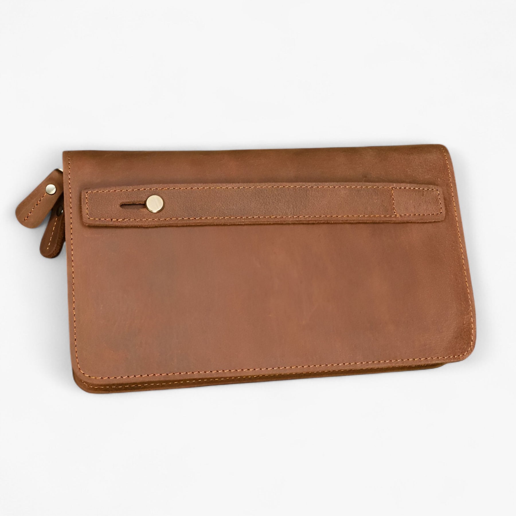bags : Clutch Heren Bruin - Stijlvolle Lange Leer in van Pantino