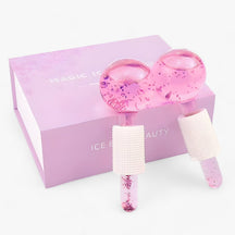 Facial Massager : BeautyCool - Koelende Kristallen Ballen - Energetische Massage voor Gezicht & Ogen, 2st/Doos in NIEUWE ROZE SET van Pantino