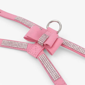 pets : Fluwelen Leren Harnas met Strik en Strass - Zwart in van Pantino