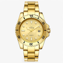 watches : Horloge Groen Zilver - Luxe Sporthorloge van Roestvrij Staal in Goud Goud van Pantino