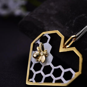 Necklace : Ketting Heren - Honingraat Hart in van Pantino
