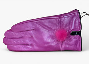 Gloves : Handschoenen Chocolade - Warme Leren - Luxe en Stijl in Lavendel One Size van Pantino
