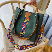 bags : Luxe Draagtas Kunstleer - Bruin in Groen van Pantino