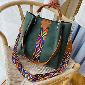 bags : Luxe Draagtas Kunstleer - Bruin in Groen van Pantino