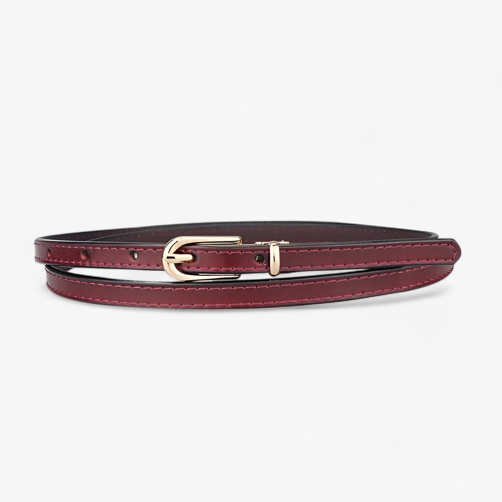 Belt : Echte Leren in Dun Ontwerp voor een Moeiteloze Stijl - Grijs in Roodbruin van Pantino