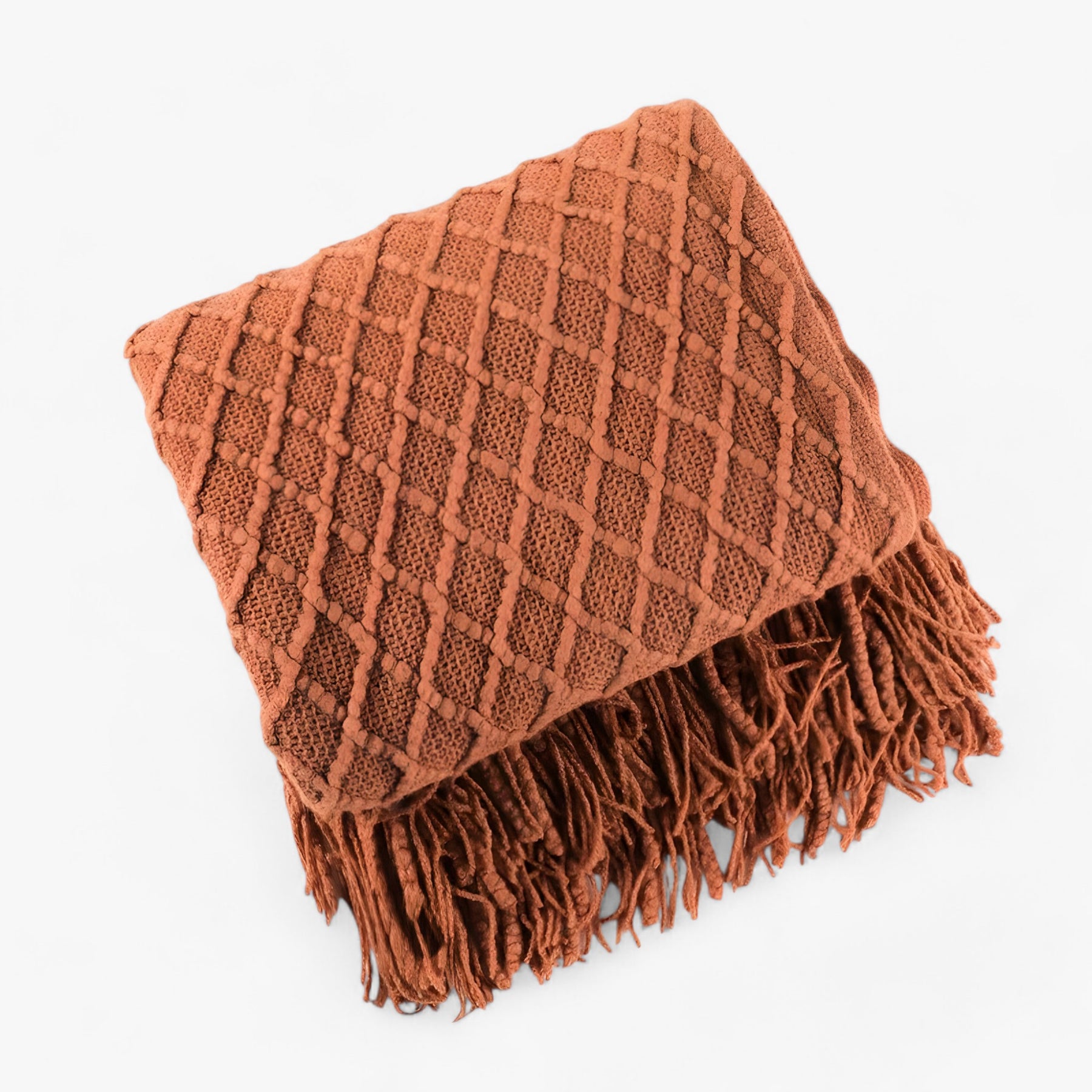 home & garden : Nordic Kasjmierlook Deken - Stijlvol en Comfortabel - Zwart Grijs in Baksteenrood van Pantino