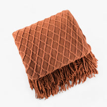 home & garden : Nordic Kasjmierlook Deken - Stijlvol en Comfortabel - Zwart Grijs in Baksteenrood van Pantino