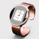 Dameshorloge met rechthoekig design, metalen band en quartz