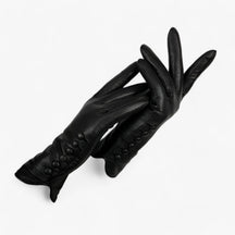 Gloves : Handschoenen Rood - Luxe Leren voor Koude Dagen in zwart van Pantino