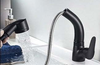home & garden : Uittrekbare Lift voor de Badkamer Messing Mengkraan Kraan Heren Chroom - Zwart in van Pantino