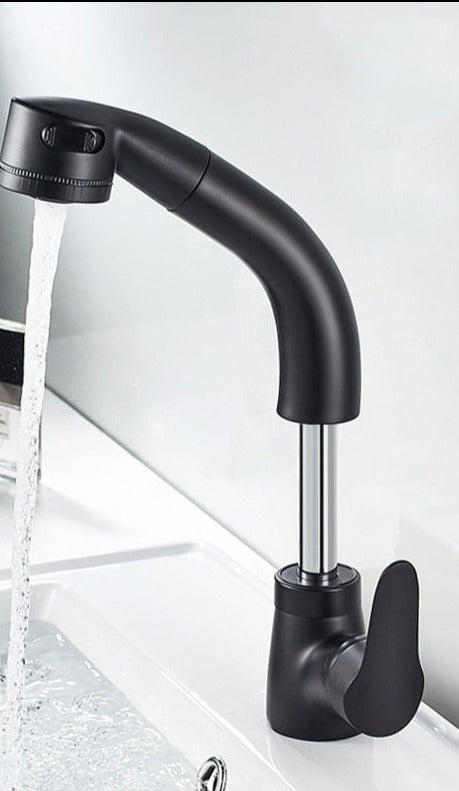 home & garden : Uittrekbare Lift voor de Badkamer Messing Mengkraan Kraan Heren Chroom - Zwart in Zwart van Pantino