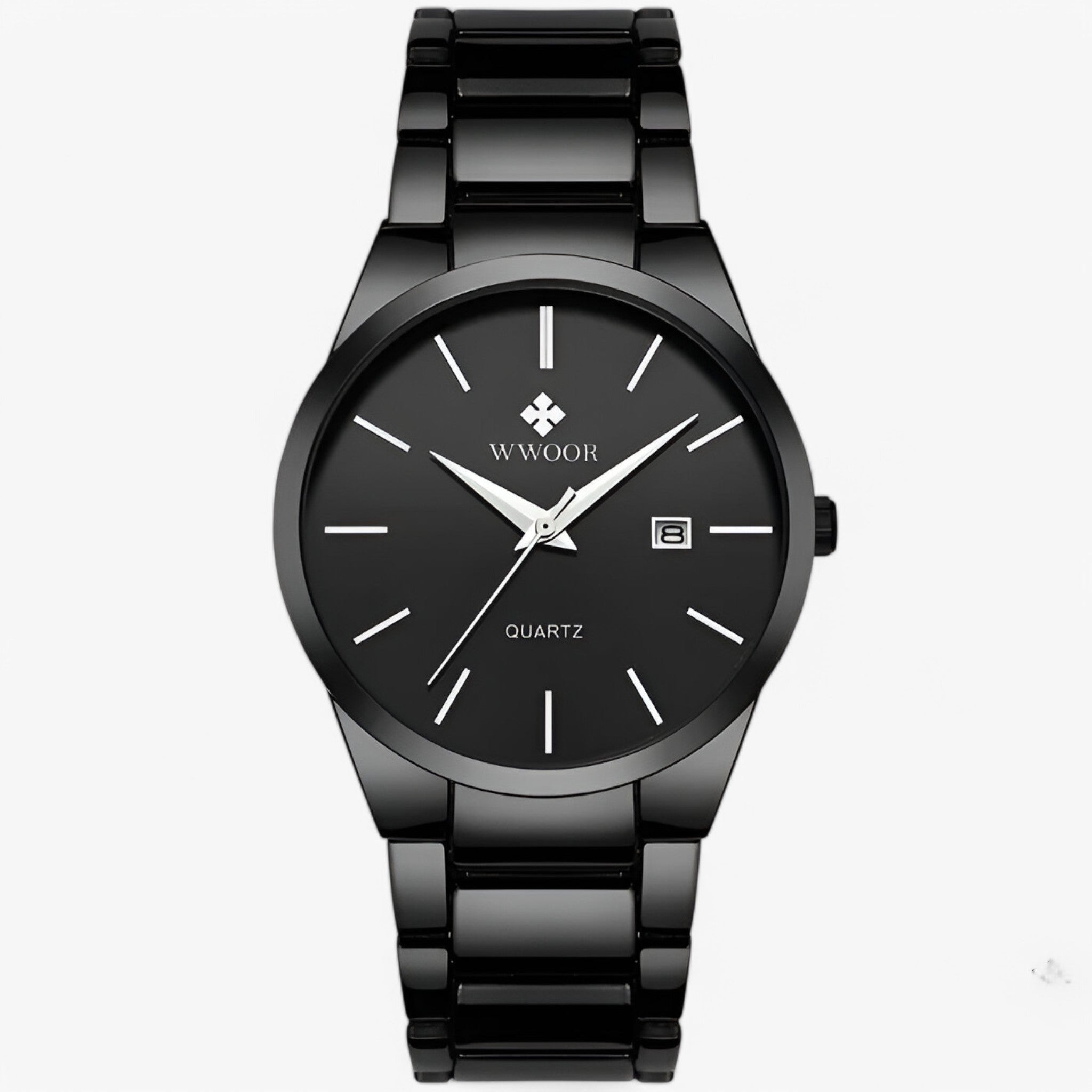 watches : Heren Horloge Zwart Goud Edelstaal - Klassiek Polshorloge 42mm voor elke gelegenheid in zwart zwart van Pantino