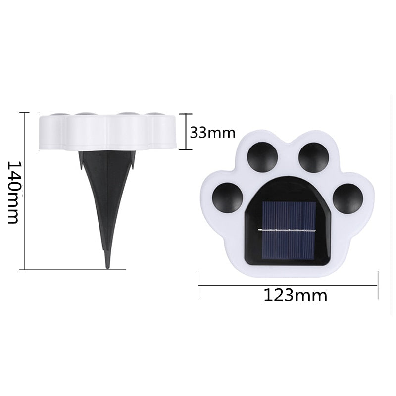 outdoor equipment : Paw Print Solar Lampjes Wit 4 Stuks - Tuin Pad Decoratie - Solar LED in van Pantino