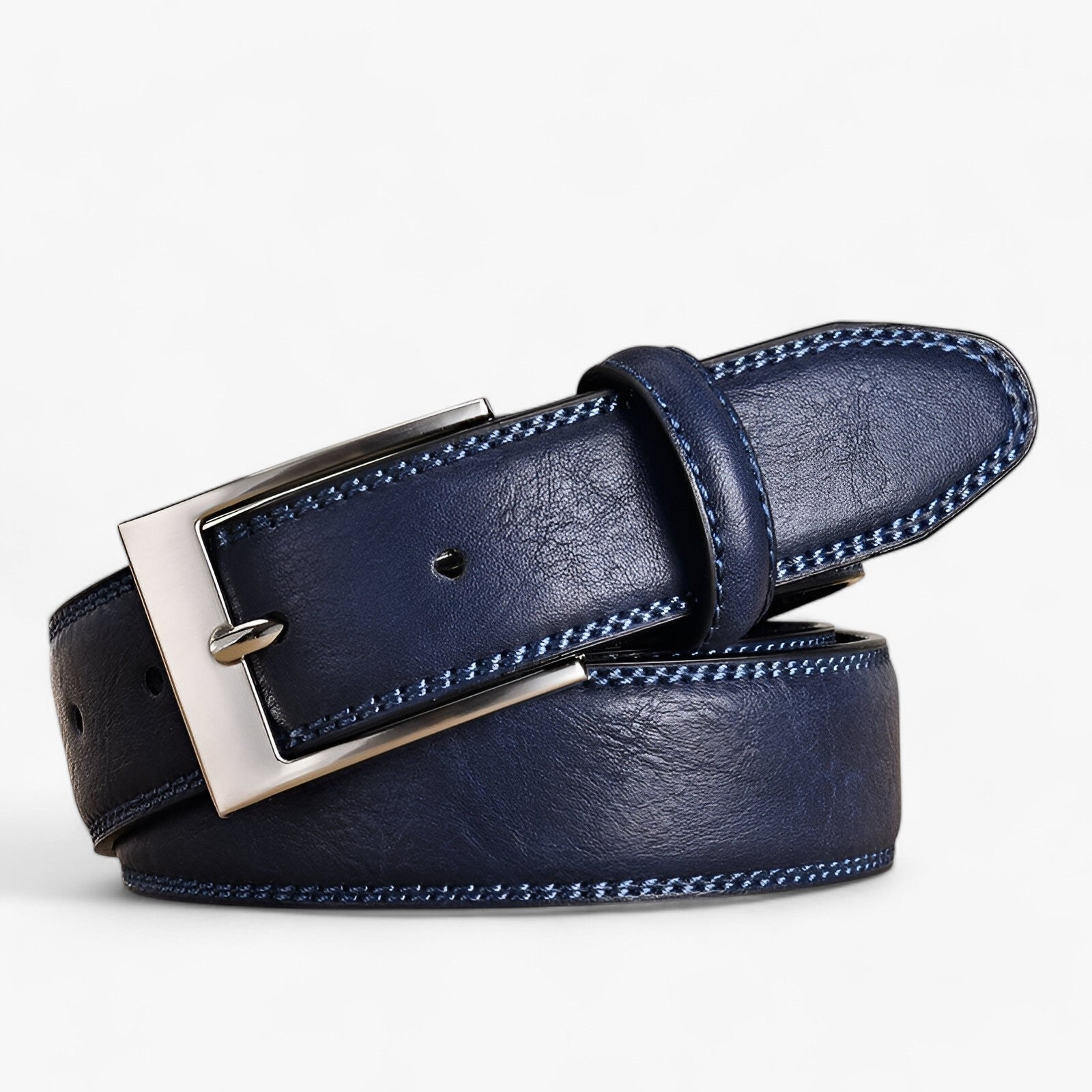 Belt : Jeans Heren Bruin - Stijlvolle Jeansriem Canvas in Donkerblauw van Pantino