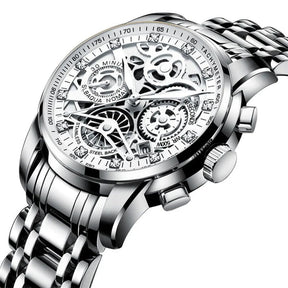 watches : Horloge Heren Zilver - Skeleton Watch in Zilver van Pantino