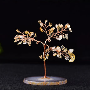 home & garden : Kristallen Boom des Levens Beeldje - Feng Shui Decoratie voor Bureau & Thuis in Citrine van Pantino