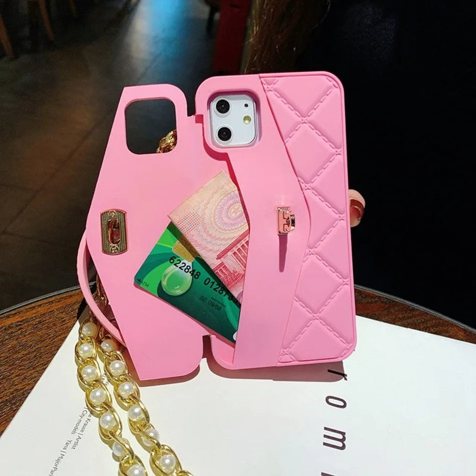 Phone Case : Tas Telefoonhouder iPhone Roze - Compact Dagelijks Gebruik - Siliconen in van Pantino