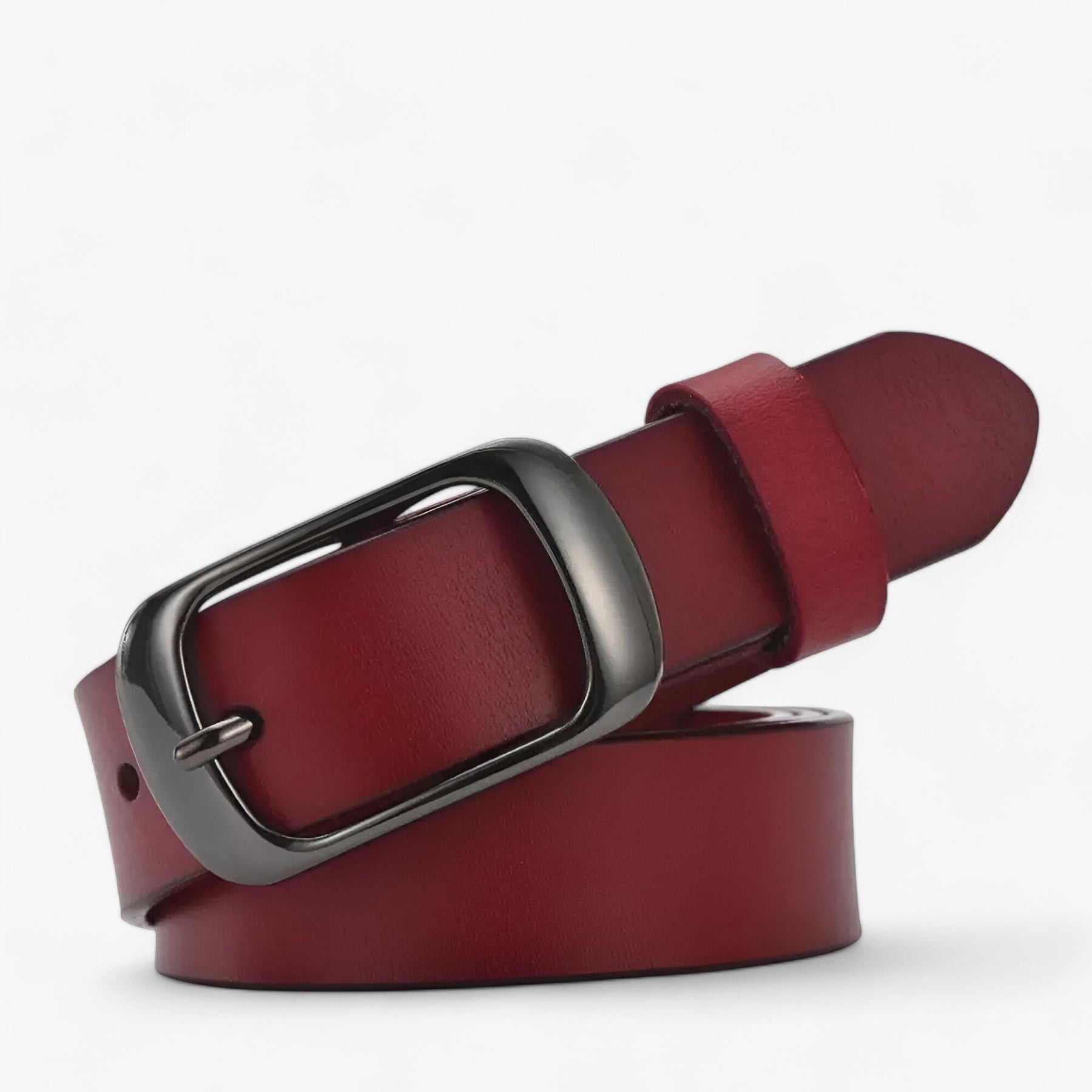 Belt : Jeans Dames Zwart - Premium Leren Riem - Casual Pasvorm in van Pantino