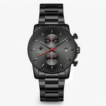 watches : Horloge Goud - Luxe Zakelijk Chronograafhorloge in Zwart rood van Pantino