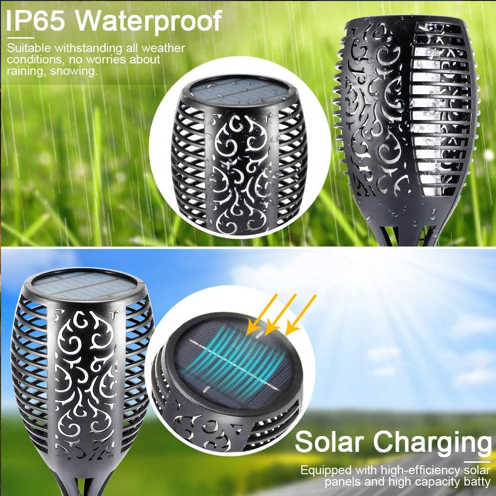 outdoor equipment : Flikkerende Vlam Solar Fakkels - Sfeerverlichting Tuin Feest - Solar LED in van Pantino