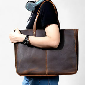 bags : Tote Bag Dames - Vintage Leren Tas - Grote Capaciteit in van Pantino