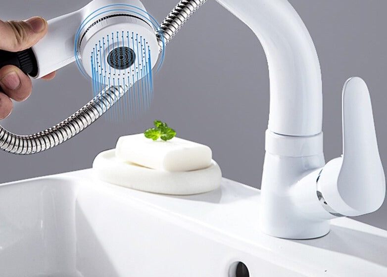 home & garden : Uittrekbare Lift voor de Badkamer Messing Mengkraan Kraan Heren Chroom - Zwart in van Pantino