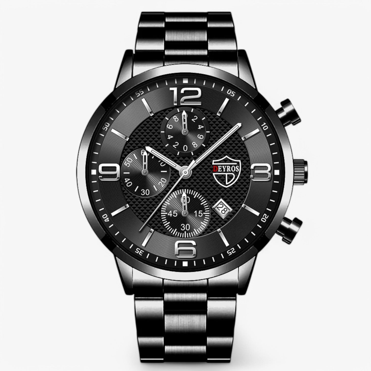 watches : Horloge Heren Zwart Blauw - Luxe & Precisie - Stalen Herenhorloge met Luminieuze Functies in Zwart Zilver van Pantino